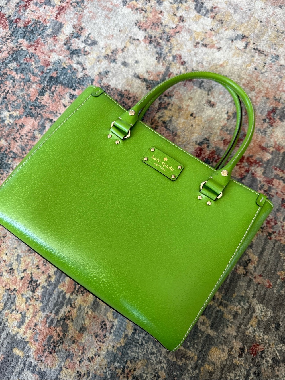 Kate Spade Wellesley Quinn WKRU1428 Vine Green/Emerald Leather Satchel